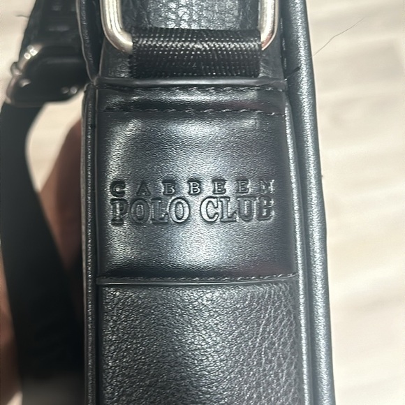 CABBEEN POLO CLUB Men’s Black Leather Sling Bag - Picture 5 of 7